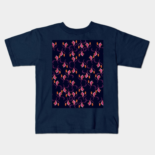 Colorful floral pattern ornament for textiles Kids T-Shirt by shikita_a